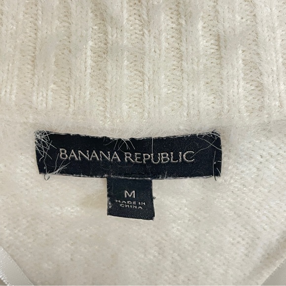 Banana Republic Fuzzy Open Front Cardigan with pockets Cream size medium - Picture 4 of 6